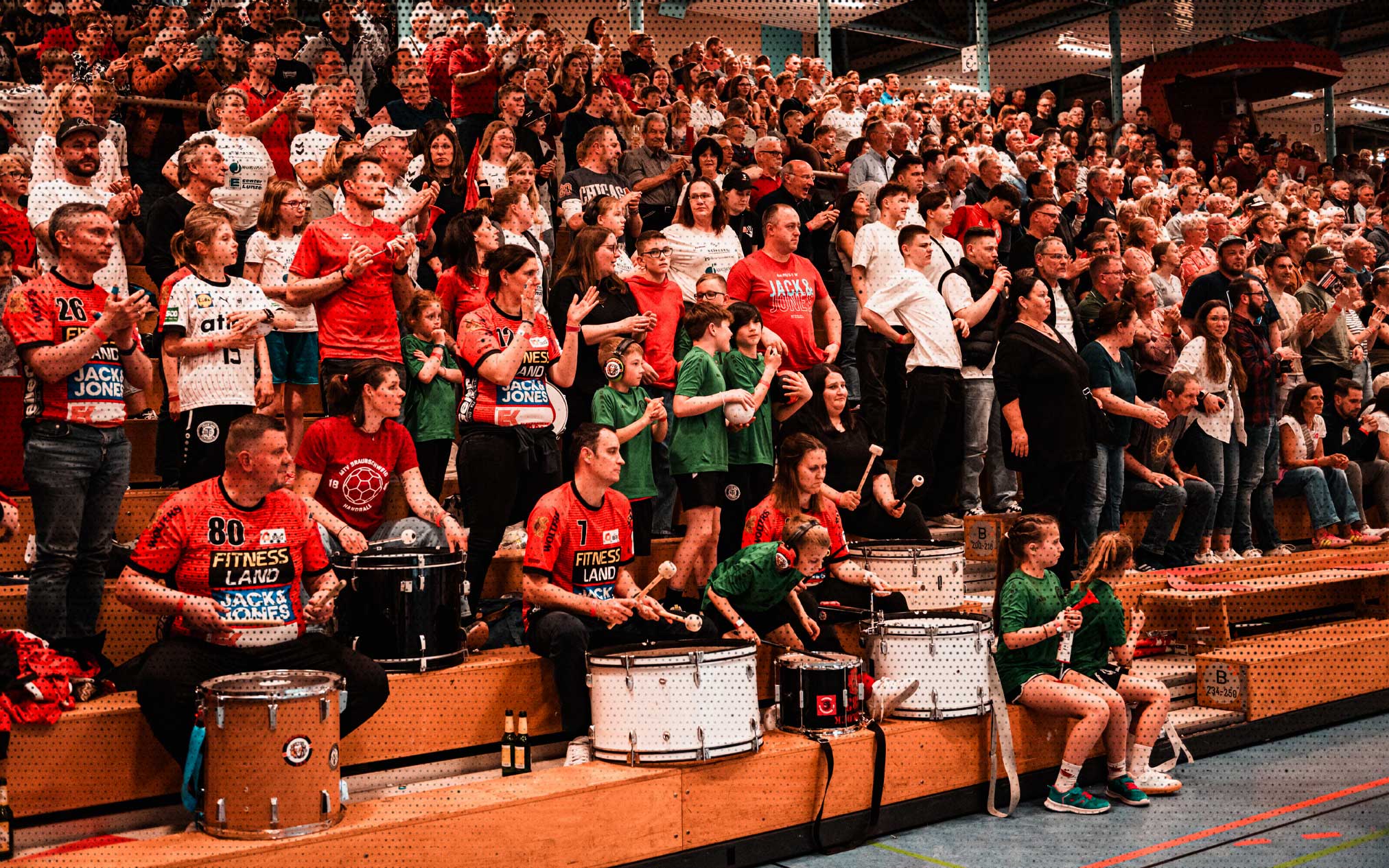 a group of people in a stadium